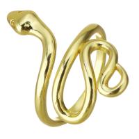 Messing ringen, Slang, gold plated, Verstelbare, 25mm, Maat:6, Verkocht door PC