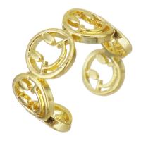 Messing Fingerring, plattiert, Modeschmuck & für Frau, Goldfarbe, frei von Nickel, Blei & Kadmium, 9mm, 10PCs/Menge, verkauft von Menge