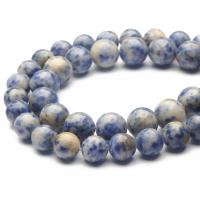 Natural Blue Spot Stone Beads Round polished DIY blue Sold By Strand