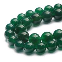 Natural Green Agate Beads Round polished DIY green Sold By Strand