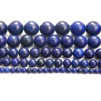 Perles Lapis Lazuli, Rond, poli, DIY & normes différentes pour le choix, couleur de lapis-lazuli, Vendu par brin