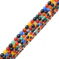 Natural Rainbow Agate Beads Round polished DIY multi-colored Sold By Strand