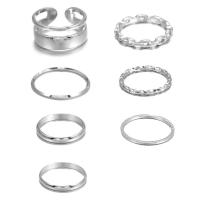 Cink ötvözet, finger ring, 7 darab, több színt a választás, 1.4cm,1.5cm,1.6cm,1.7cm,1.9cm, Által értékesített Set