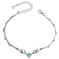 Kupfernickel Armband, Platinfarbe platiniert, für Frau & mit Strass, keine, verkauft per ca. 7.6 ZollInch Strang