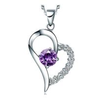 Rhinestone Pendant Cupronickel Heart platinum color plated with rhinestone & hollow Sold By PC