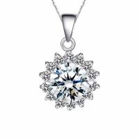 Rhinestone Pendant Cupronickel platinum color plated with rhinestone 13mm Sold By PC