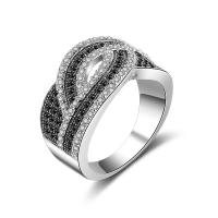 Kubische Zro2-Micro Pave Messingring, Messing, plattiert, verschiedene Größen vorhanden & Micro pave Zirkonia, keine, 13.40mm, verkauft von PC