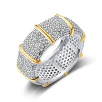 Kubieke Circonia Micro Pave Brass Ring, Messing, plated, verschillende grootte voor keus & micro pave zirconia, 9.50mm, Verkocht door PC