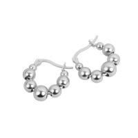 925 sterling zilver Huggie Hoop Earring, plated, voor vrouw, meer kleuren voor de keuze, 17.60x9x17.70mm, Verkocht door pair