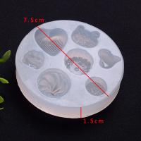 DIY Epoxy Form Set, Silikon, rund, plattiert, nachhaltiges, klar, 75x15mm, verkauft von PC