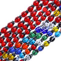 Refined Lampwork Beads Ladybug polished DIY mixed colors Sold By Strand