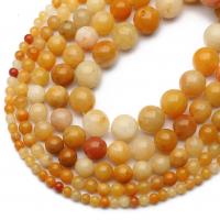 Perles en jade, jaune de jade, Rond, poli, DIY & normes différentes pour le choix, Vendu par brin