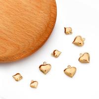 Mässing Hjärta Hängen, guldfärg pläterade, DIY & olika storlek för val, guld, nickel, bly och kadmium gratis, 5PC/PC, Säljs av PC