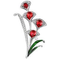 Zinc Alloy Brocher, med Rhinestone, emalje, flere farver til valg, 32x57mm, Solgt af PC