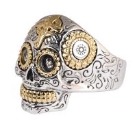 925 sterling silver Finger Ring, med Mässing, Skull, mode smycken & olika storlek för val & för människan, silver, nickel, bly och kadmium gratis, 26x1mm, Säljs av PC