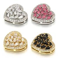 Cubic Zirconia Micro Pave Brass Connector Heart plated micro pave cubic zirconia Sold By PC