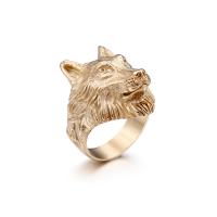 Anillo de dedo de Titantium Acero, Partículas de acero, Lobo, chapado, diverso tamaño para la opción & para hombre, más colores para la opción, Vendido por UD