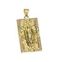 Cubic Zirconia Micro Pave Brass Pendant Square gold color plated micro pave cubic zirconia nickel lead & cadmium free Approx 4mm Sold By PC