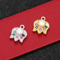 Cubic Zirconia Micro Pave bronze Pingente, cobre, banhado, micro pavimento em zircônia cúbica, Mais cores pare escolha, 9x12mm, vendido por PC