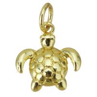 Bijoux pendentifs en laiton, tortue, Placage, bijoux de mode & pour femme, Or, protéger l'environnement, sans nickel, plomb et cadmium, 11x12x2mm, 20PC/lot, Vendu par lot