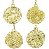 Colgantes de la joyería de cobre amarillo, metal, chapado, para mujer & superficie bache, más colores para la opción, libre de níquel, plomo & cadmio, 29x34x3mm, agujero:aproximado 4mm, 20PCs/Grupo, Vendido por Grupo