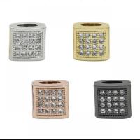 Kubisk Zirconia Micro Pave Messing Perler, forgyldt, Micro Pave cubic zirconia, flere farver til valg, 9mm, Solgt af PC