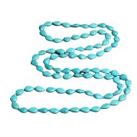 Collier turquoise de mode, turquoise synthétique, poli, bleu, Longueur 52 cm, Vendu par PC