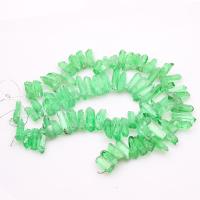 Perles Quartz teint naturel, Cristal naturel, Irrégulière, Placage, vert, 10mm, Vendu par brin