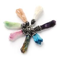 Gemstone Pendants Jewelry Stone irregular with rhinestone 35-60mm Sold By PC