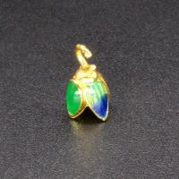 Pendentifs cloisonnés, alliage de zinc, avec cloisonne, émail, couleurs mélangées, 11x6mm, Vendu par PC