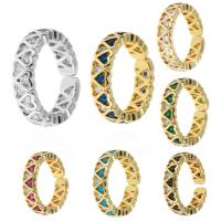 Cubic Zircon Brass δάχτυλο του δακτυλίου, Gold-filled, επιχρυσωμένο, μικρο ανοίξει κυβικά ζιρκονία, περισσότερα χρώματα για την επιλογή, 21x21mm, Sold Με PC