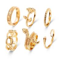 Zinc Alloy Ring Set plated 6 pieces & for woman 2cm 1.9cm 2.2cm 2.1cm Sold By Set