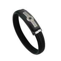 Stainless Steel smycken Armband, ROSTFRITT STÅL, med Silikon, plated, mode smycken & Unisex, fler färger för val, 220x12x4mm, Säljs av PC