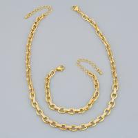 Kubieke Zirkoon Micro Pave Brass Ketting, Messing, 18K platina verguld & met zirkonia, gouden, 210x7mm, Verkocht door PC