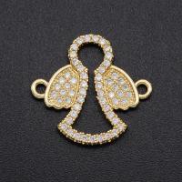 Cubic Zirconia Micro Pave Brass Pendant gold color plated micro pave cubic zirconia Approx Sold By Bag