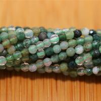 Prirodni Zeleni ahat perle, Green Agate, Krug, uglađen, faceted, Prodano Per Približno 38 cm Strand