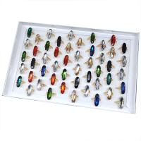 Zinklegering ringen, Zinc Alloy, met Glas, multi-gekleurde, 4x18mm-11x24mm, 50pC's/box, Verkocht door box