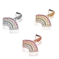 Zinc Alloy Pendler, Rainbow, forgyldt, Micro Pave cubic zirconia, flere farver til valg, 5mm, Solgt af PC