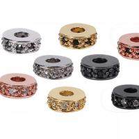 Brass Spacer Beads plated micro pave cubic zirconia Sold By PC