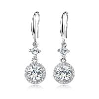 Kobber-nikkellegeringer Drop Earring, forgyldt, Micro Pave cubic zirconia & for kvinde, flere farver til valg, 11.20x36mm, Solgt af par