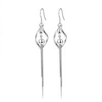 Kobber-nikkellegeringer Drop Earring, platin farve forgyldt, for kvinde, 14x92mm, Solgt af par