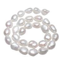 Grânulos de pérolas  cultivadas de água doce de forma de borroco, Pérolas de água doce, Pepitas, naturais, branco, 11-12mm, vendido para Aprox 15.3 inchaltura Strand