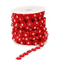 Kraal Garland Strand, ABS kunststof parel, met strass, meer kleuren voor de keuze, 18mm, Verkocht door spool