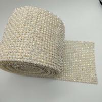 Kraal Garland Strand, ABS kunststof parel, geschilderd, met strass, beige, 110mm, Verkocht door Yard