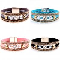 Bijoux bracelets de mode, Velveteen, avec perle, Plaqué d'or, antifatigue & pour femme & avec strass, plus de couleurs à choisir, Longueur 19.5 cm, Vendu par PC