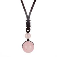 Gemstone šperky náhrdelník, Obsidian, s Rose Quartz, módní šperky, více barev na výběr, 16mm, Prodáno By PC