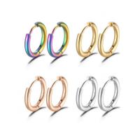 Stainless Steel Huggie Hoop Earring plated & for woman Sold By PC