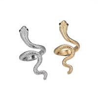 Zinc Alloy Cuff fingerring, Snake, forgyldt, Unisex, flere farver til valg, 19x57mm, Solgt af PC