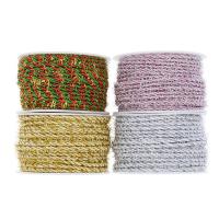 Rubans de Noël, Fibre de polyester, Placage, Respirant, plus de couleurs à choisir, 2mm, 20m/bobine, Vendu par bobine