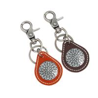 Zinc Alloy Key Clasp with PU Leather for man nickel lead & cadmium free Sold By PC